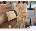 Summer Mid Length Printed Chiffon Dress