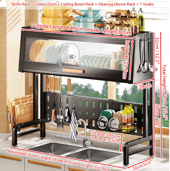 Retractable Kitchen Dish Drain Rack