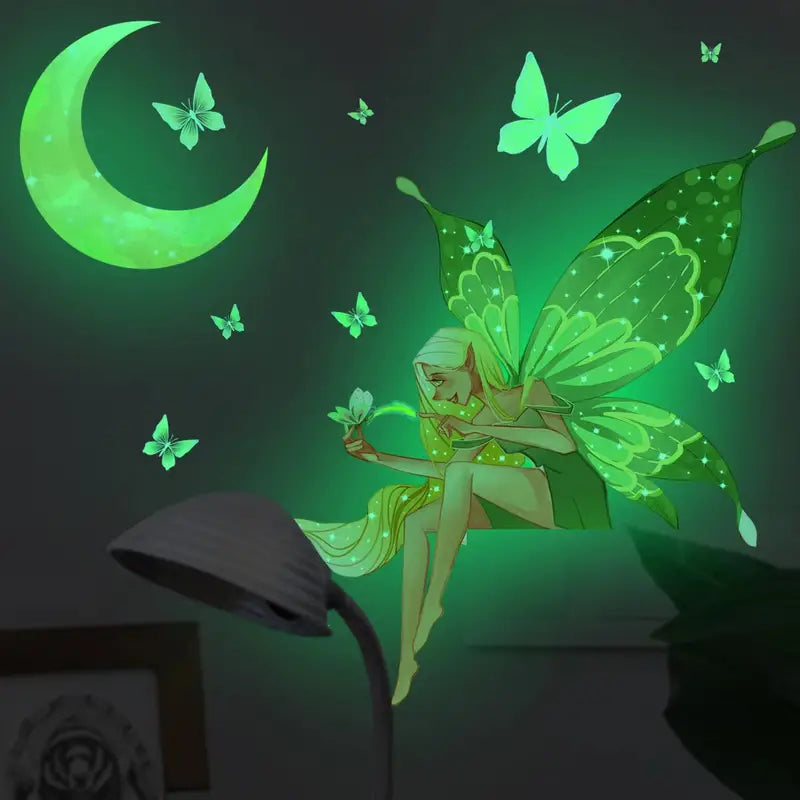Glow-in-the-Dark Fairy Mermaid Butterfly Wall Stickers