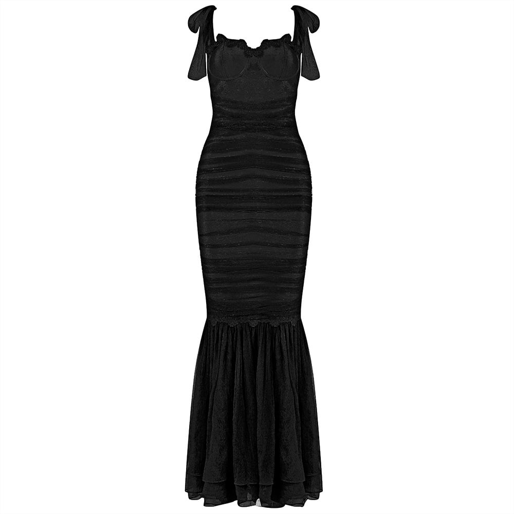 Shiying Early Spring Pleated Lace Love Dress