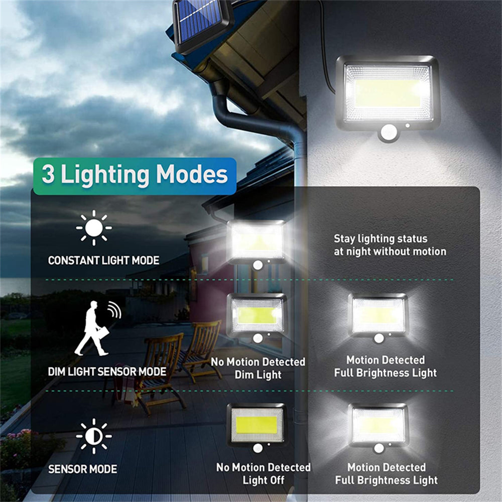 COB LED Solar Powered Motion Sensor Security Lamp