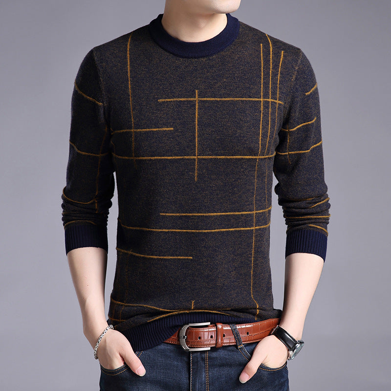 Men's Thin Knit Long Sleeve Pullover Sweater 2023
