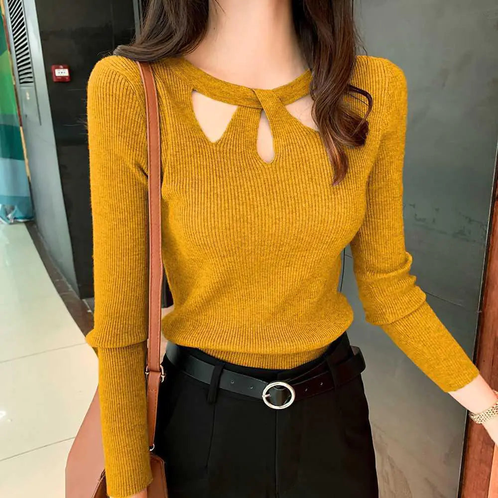 Korean Style Slim-Fit Sweater for Women (Autumn/Winter)