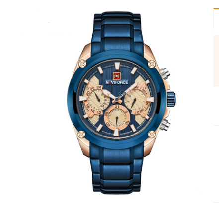 NAVIFORCE Men's Steel Band Watch for Sports & Business