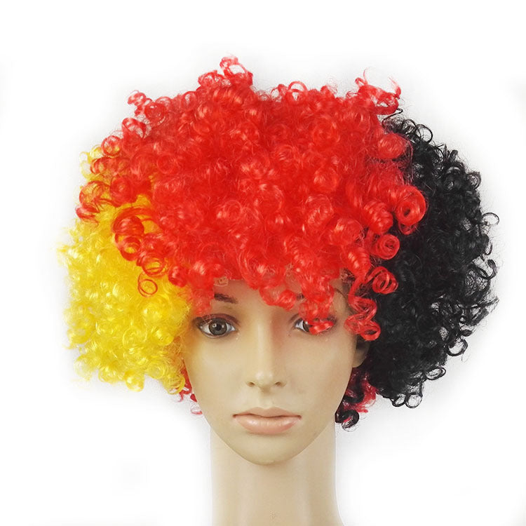 European Cup World Cup Flag Color Wig for Parties