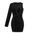 Women's Diamond Chain Skinny Sheath Shoulder Dress