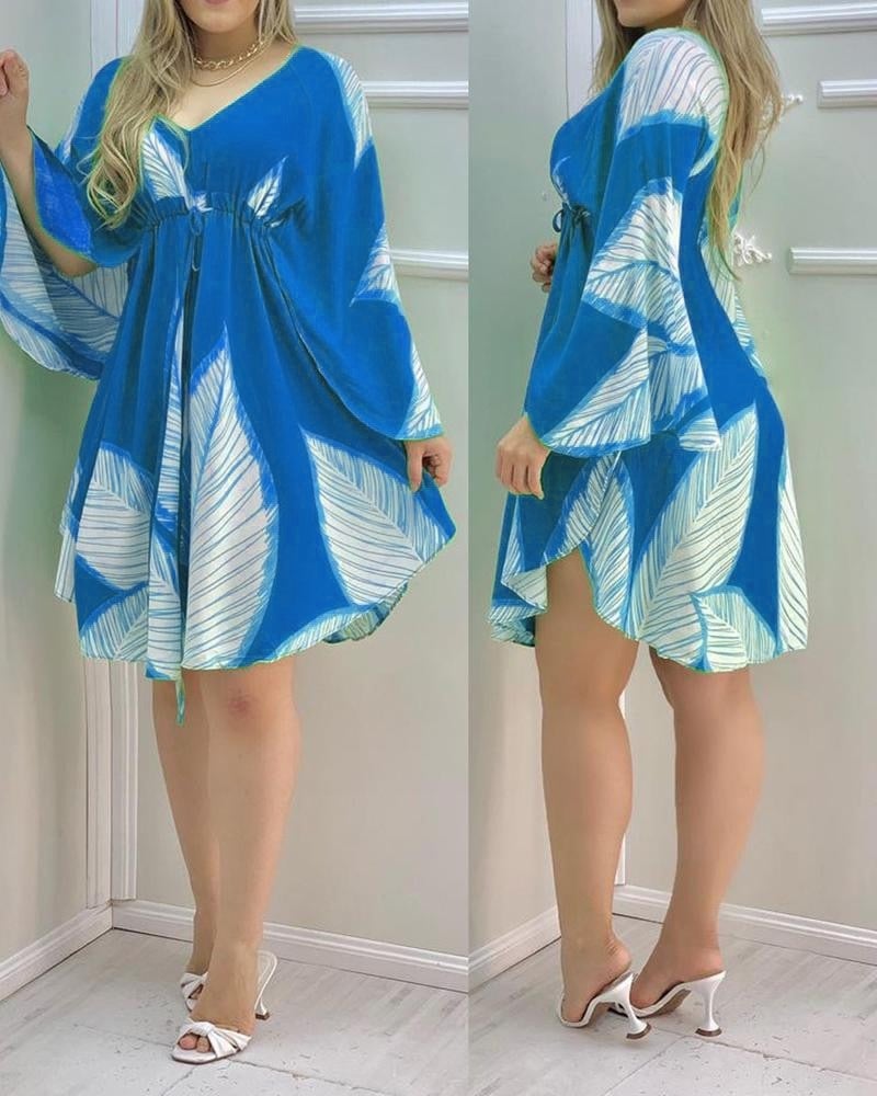 Leaf Print Dress for Women