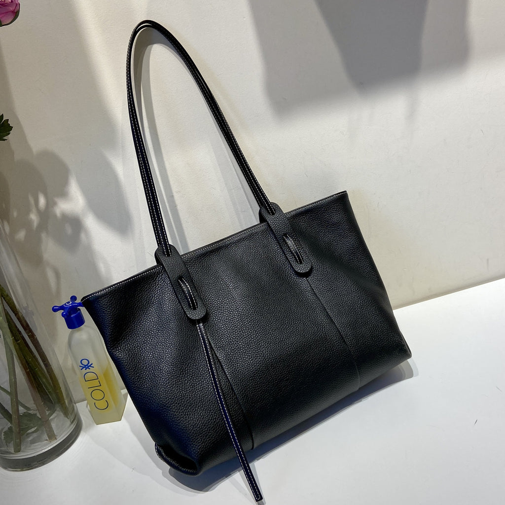 Large Capacity Soft Leather Tote Shoulder Bag