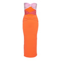 2023 Women's Strapless Color-blocked Bodycon Dress