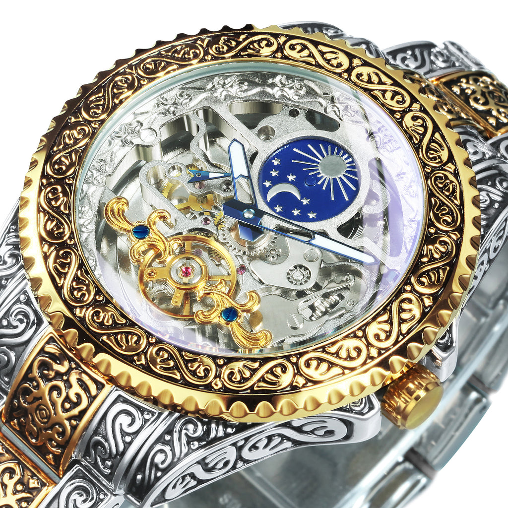 Vintage Hollow Carved Automatic Mechanical Watch