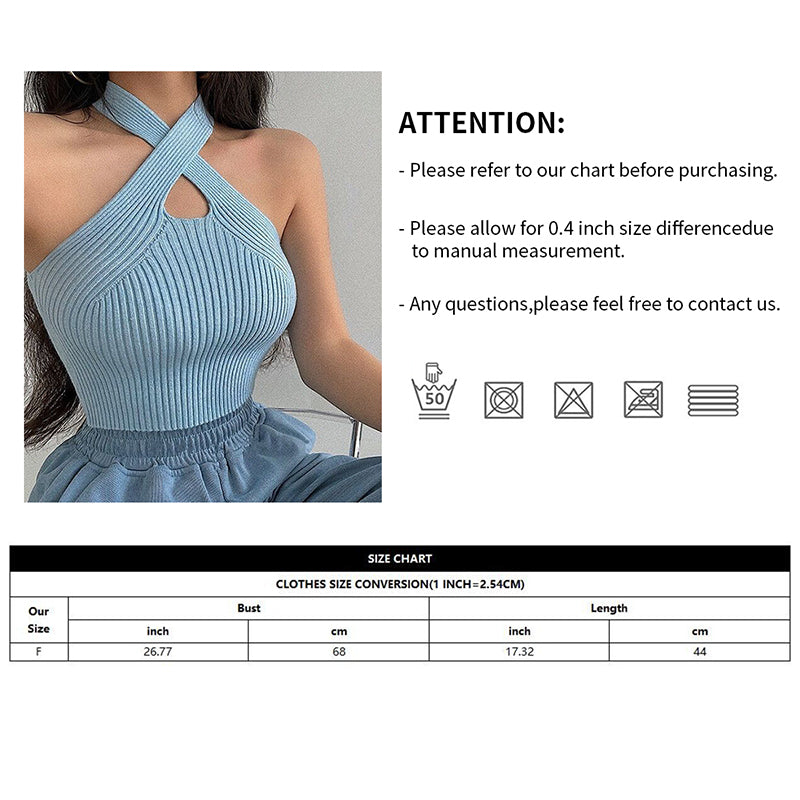 Women's Off-Shoulder Silk Cross Tie Vest