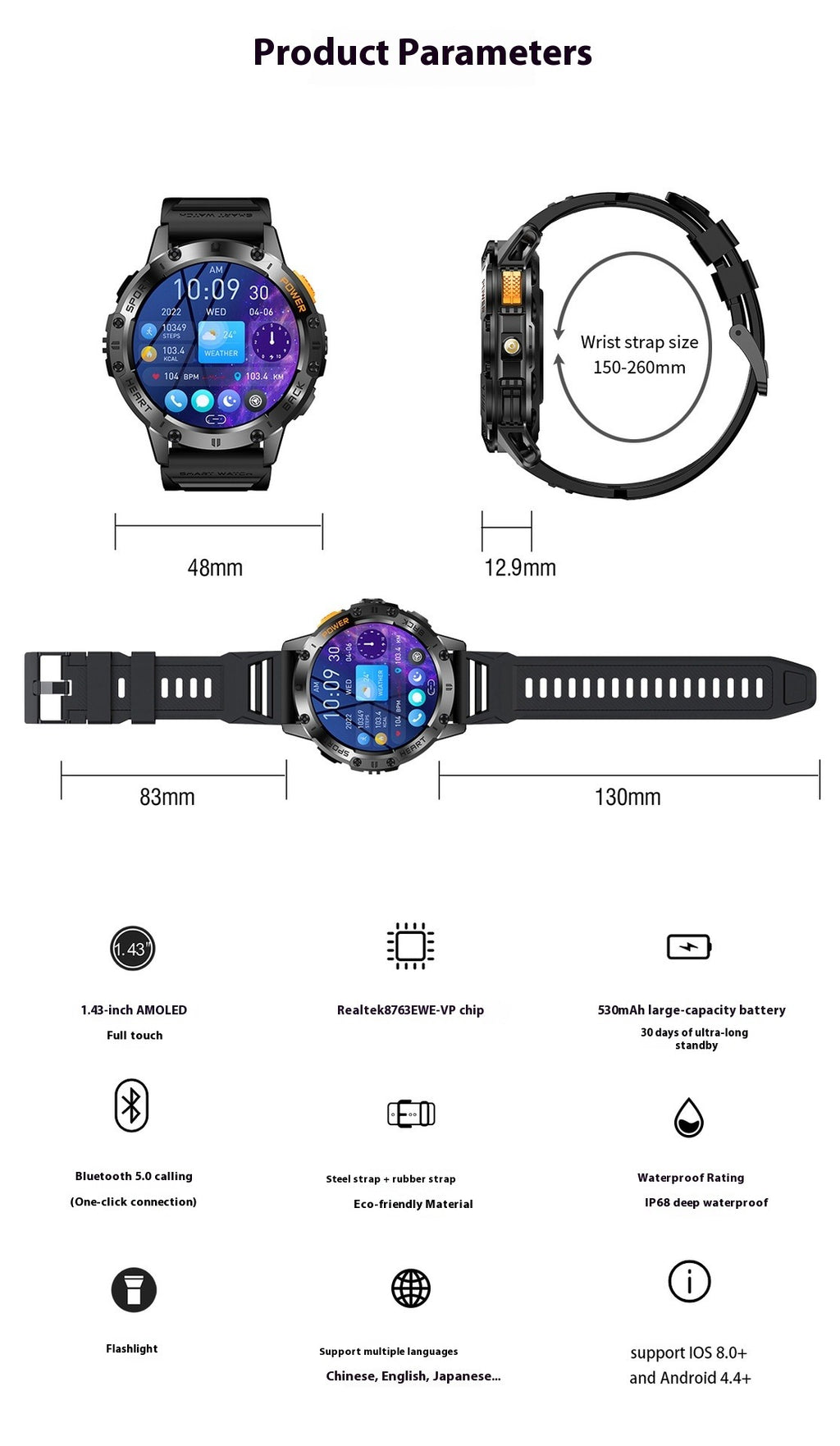 Men's Smart Health Watch