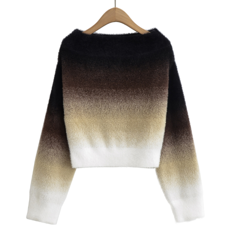 Zinnia Sweater - Gradient Design Long Sleeve Top (One Piece)