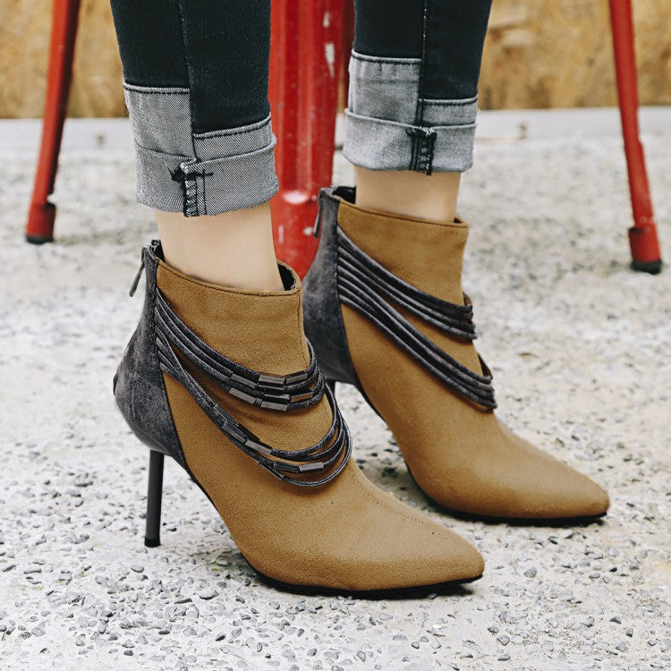 New Simple Design Pointed Toe High Heel Boots