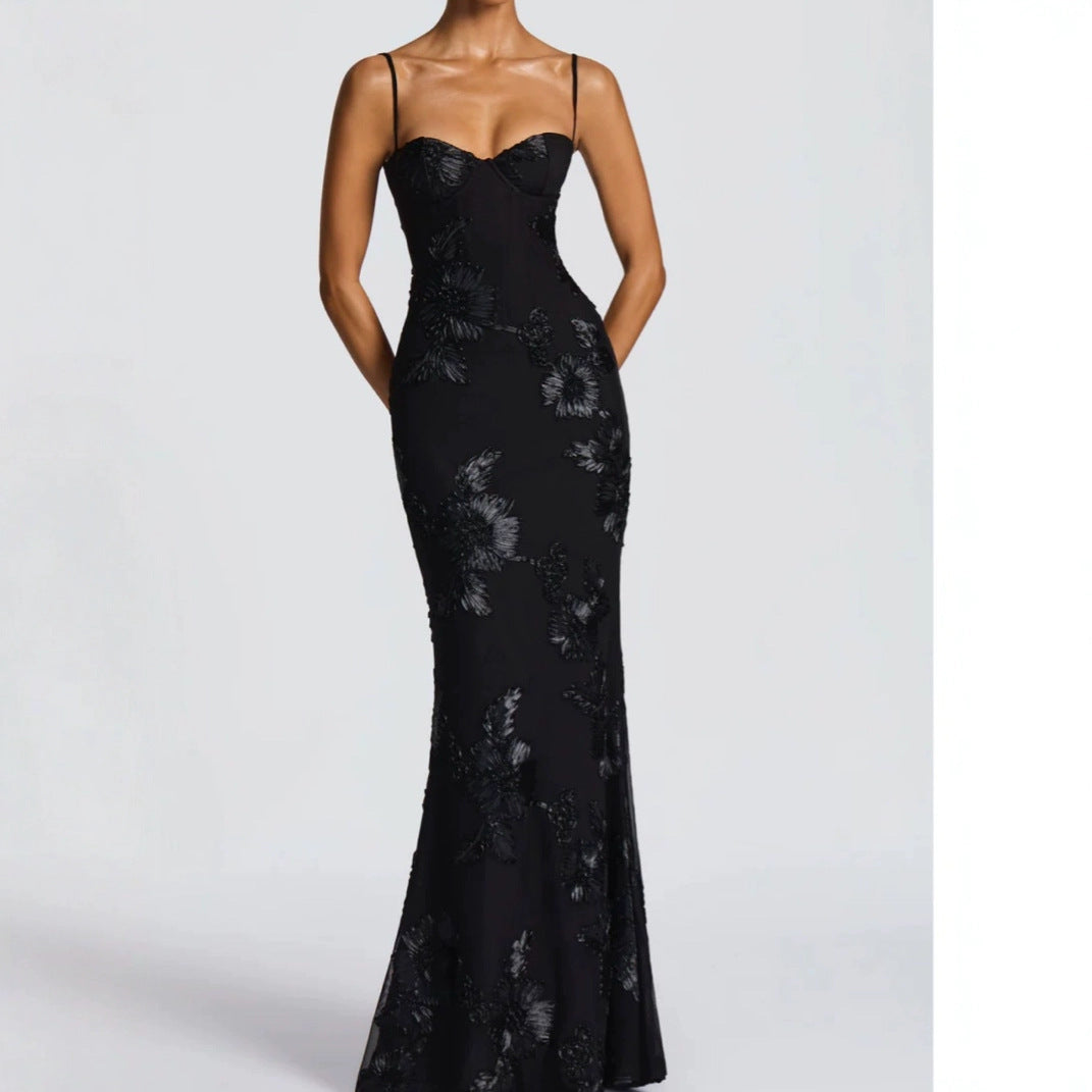 Elegant Floral Evening Dress