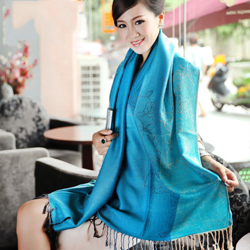 Bohemian Women's Long Cotton Scarf - Warm Shawl