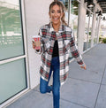 Plaid Long Sleeve Loose Coat for Women