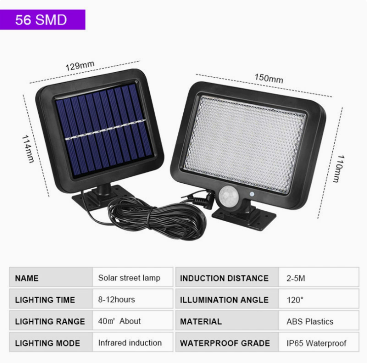 COB LED Solar Powered Motion Sensor Security Lamp