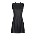 Classic Black Sleeveless Dress with Safety Pin Design