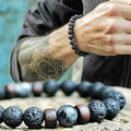 Unisex Retro Lava Rock Beaded Yoga Bracelet