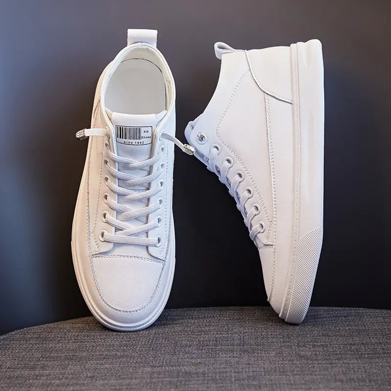 Genuine Leather High-Top Women's Casual Sports Shoes