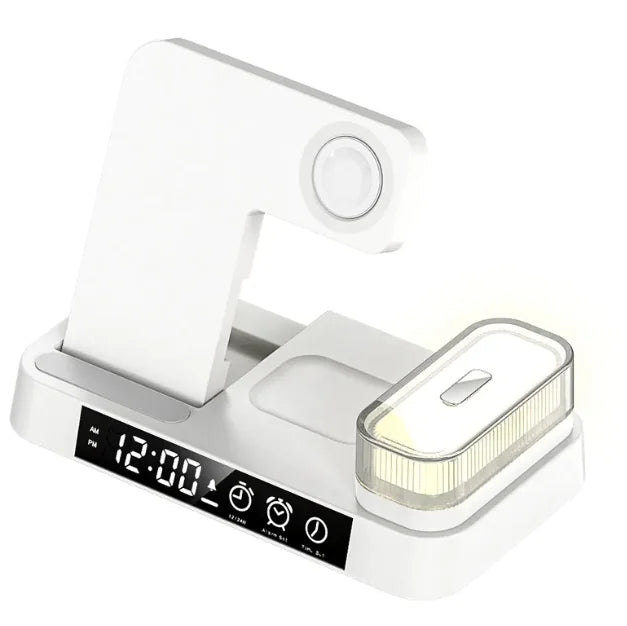 3-in-1 Magnetic Wireless Charger with Night Light - 30W Fast Charging for Apple, Samsung, Watch