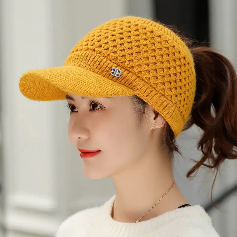 Thick Knitted Wool Hat for Autumn and Winter