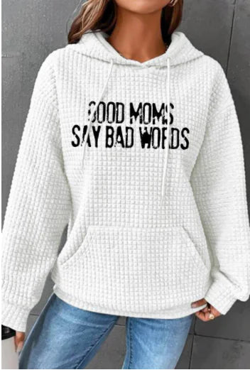 Loose Long Sleeve Hooded Sweater with Patch Pockets