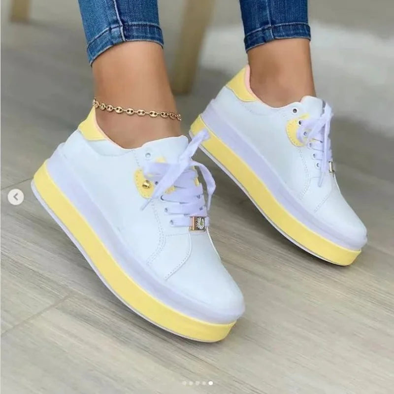 Casual Large Size Ladies' Lace-Up Sneakers
