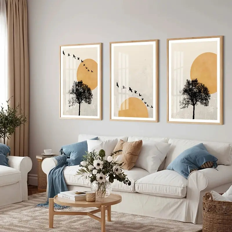 HD Winter Tree Moon Silhouette Poster for Home Décor