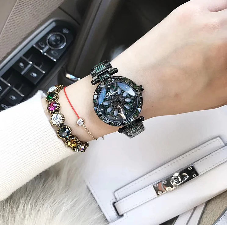 Timini Women's Elegant Stainless Steel Diamond Watch