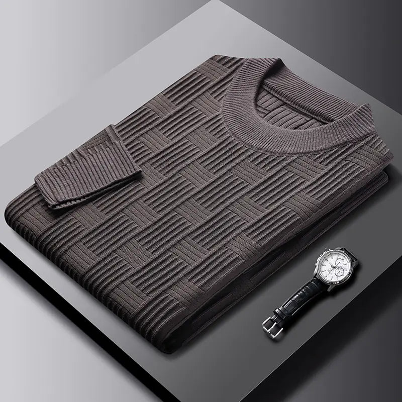 2023 Men's Autumn Winter Checkerboard Jacquard Sweater