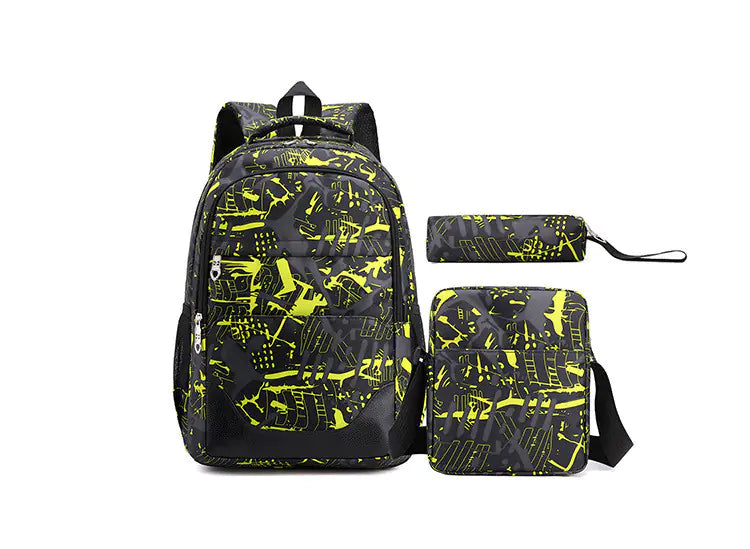 Three-Piece Large Capacity School Bag for Travel