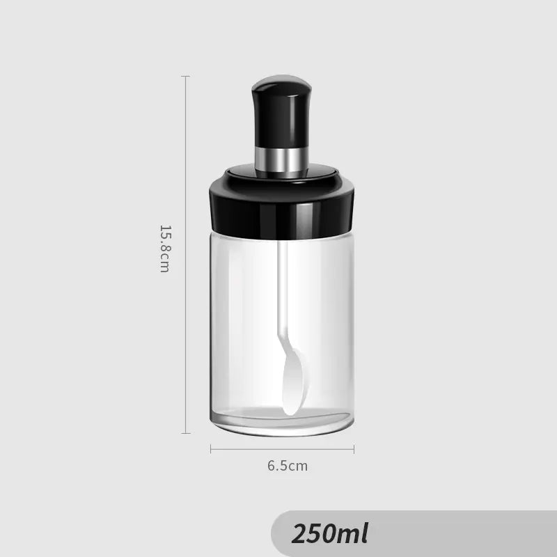 Glass Spice Jar Set with Airtight Seal for Kitchen
