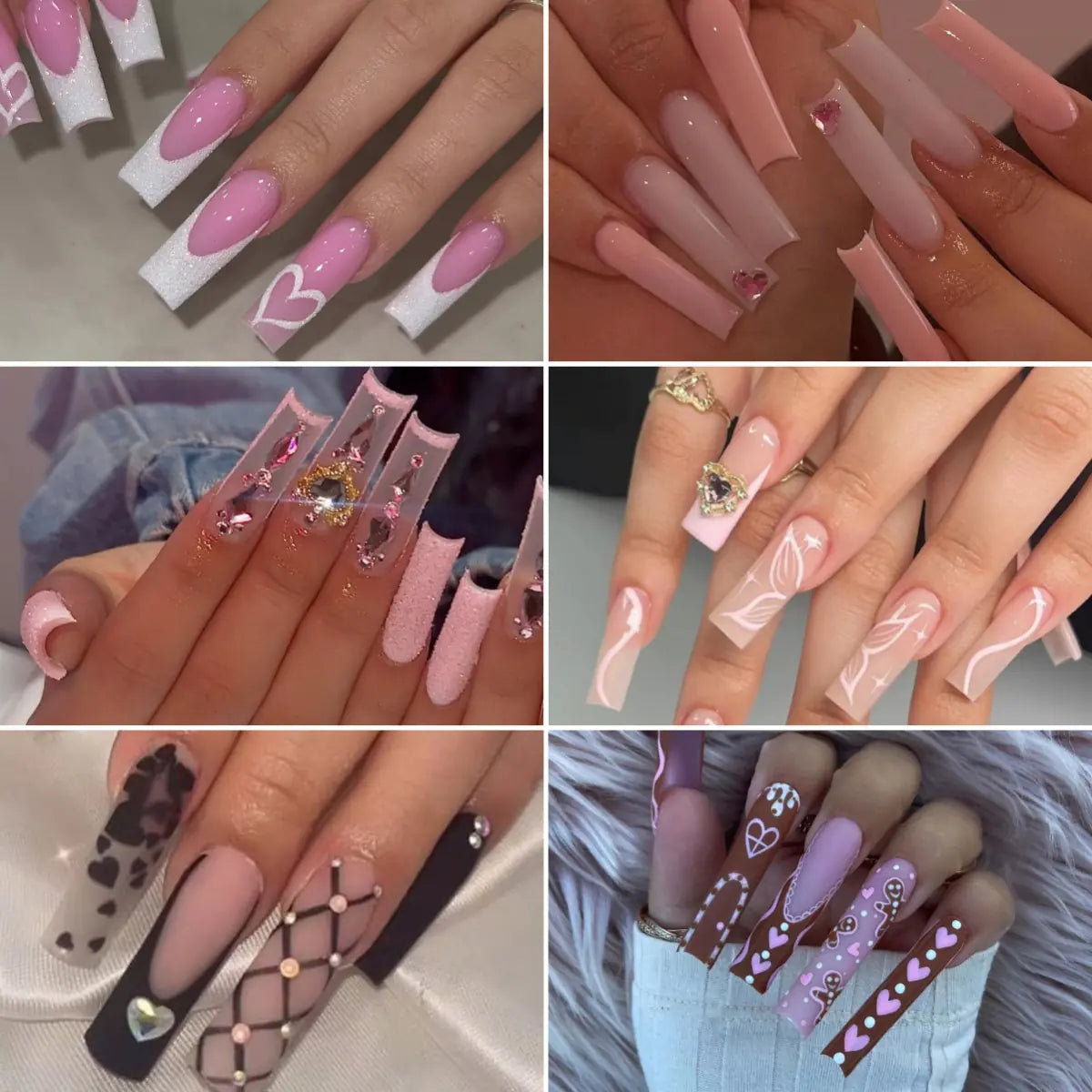 Valentine's Day Press-On Nail Set with Heart Designs