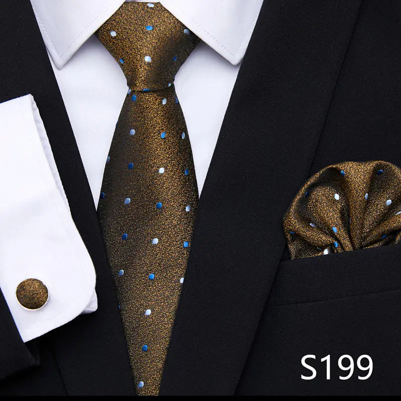 Korean Style Floral Tie and Pocket Square Set for Men