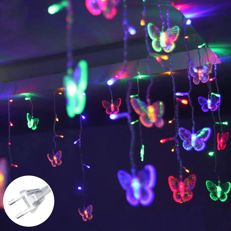 Butterfly Curtain Lights, LED Starry String Decor