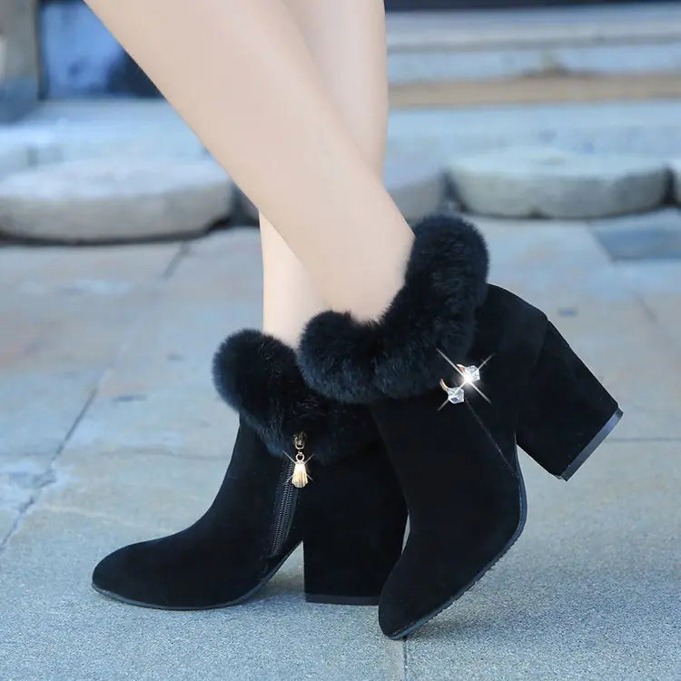 Fashionable Women's Chunky Heel Martin Boots
