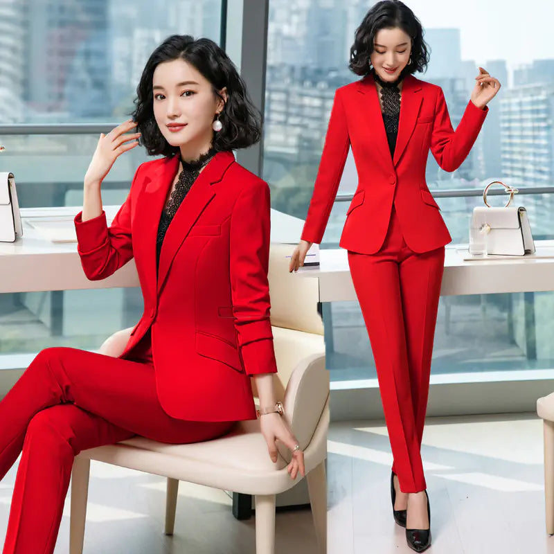 Fashionable Women's Workwear Set for Fall-Winter (2 Pieces)