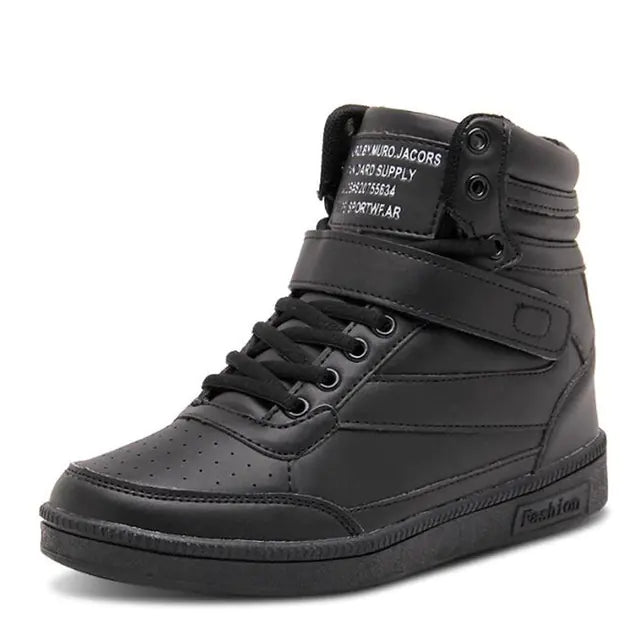 Breathable High Top Black and White Women's Sneakers