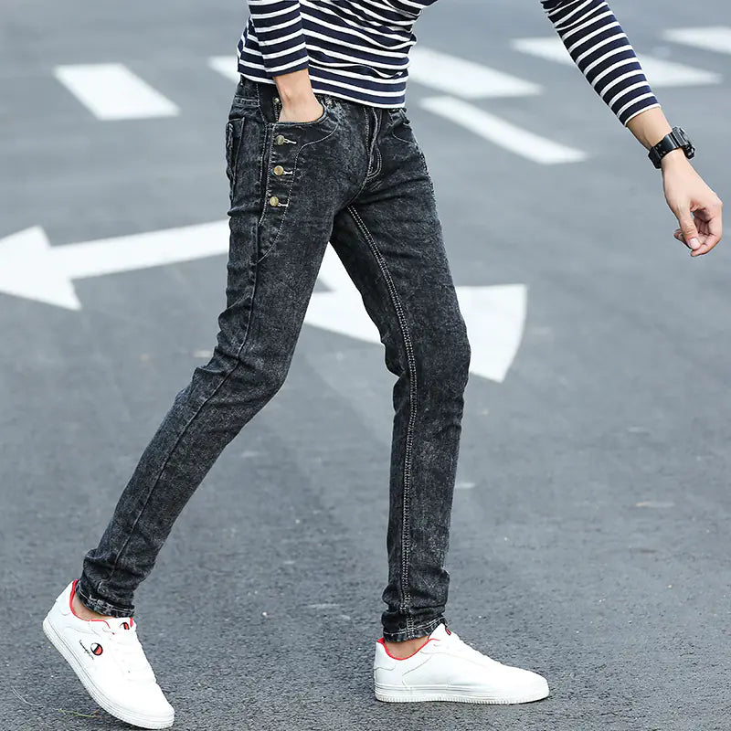 Men's Casual Slim Fit Stretch Pencil Jeans