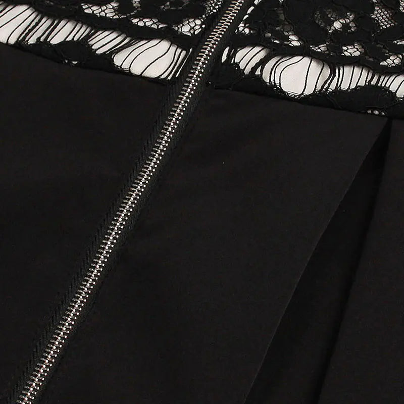 Autumn Winter New Puff Skirt Lace Waist A-Line Dress