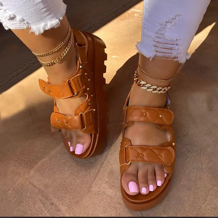 Fashion Casual Platform Velcro Sandals