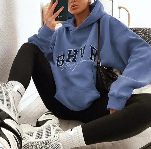 Warm Long-sleeved Plush Sweater with Game Letter Print