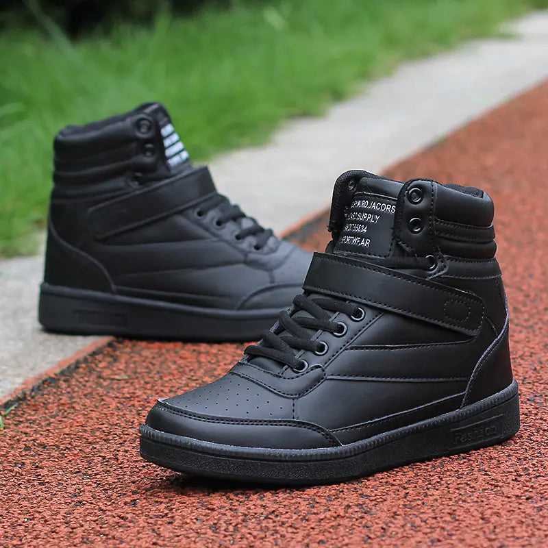 Breathable High Top Black and White Women's Sneakers