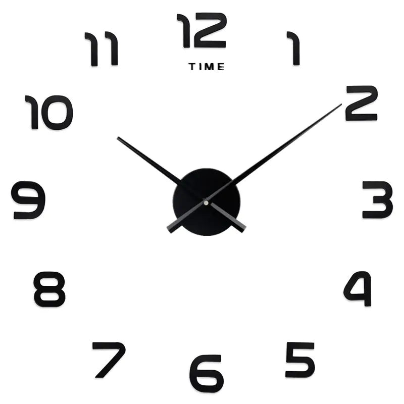 Creative Large DIY Acrylic Mirror Wall Clock (Nordic Style)