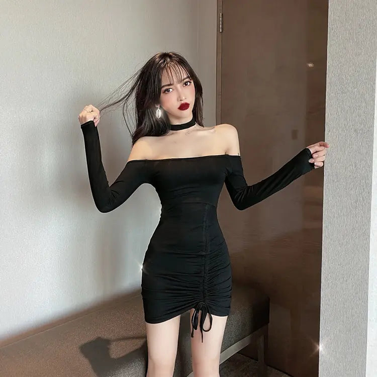 Autumn Sexy Off-Shoulder Long Sleeve Bodycon Dress