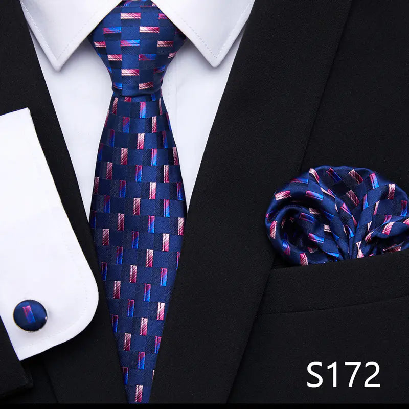 Korean Style Floral Tie and Pocket Square Set for Men