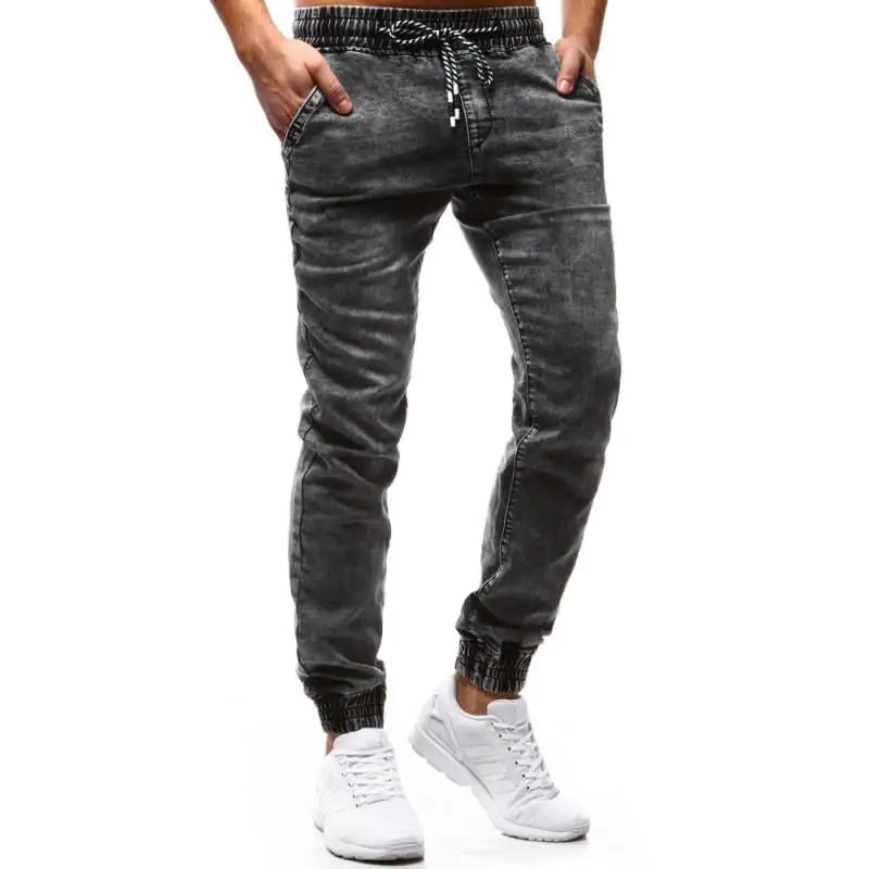 Tethered Elastic Casual Slim Stretch Men's Jeans
