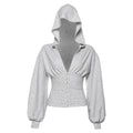2019 Autumn Women's Lantern Sleeve Hoodie Cardigan